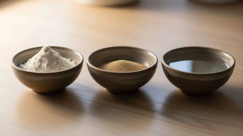 Ingredientes essenciais para pão caseiro com 3 ingredientes