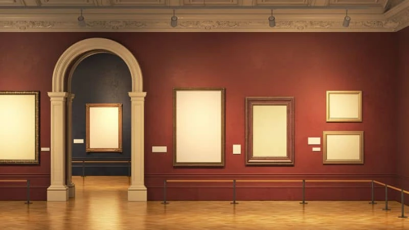 simulação de gallery wall com moldes de papel e fita crepe