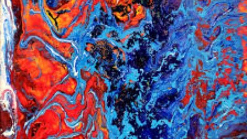quadro abstrato pintura pouring para decoração — produto artesanal lucrativo.