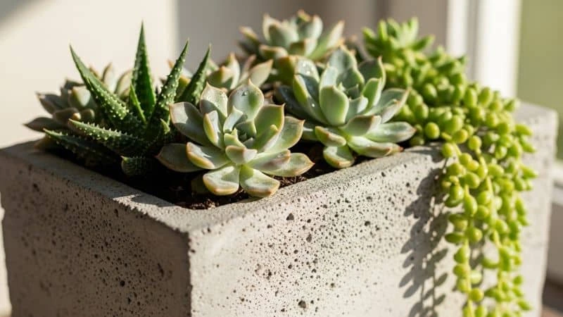 vaso artesanal de cimento minimalista — produto de decoração artesanal lucrativo.