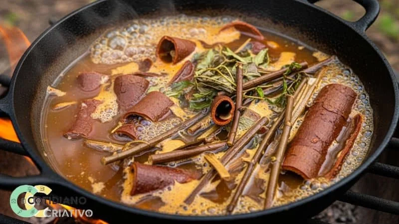 panela com caldo de cascas — reaproveitamento inteligente na cozinha