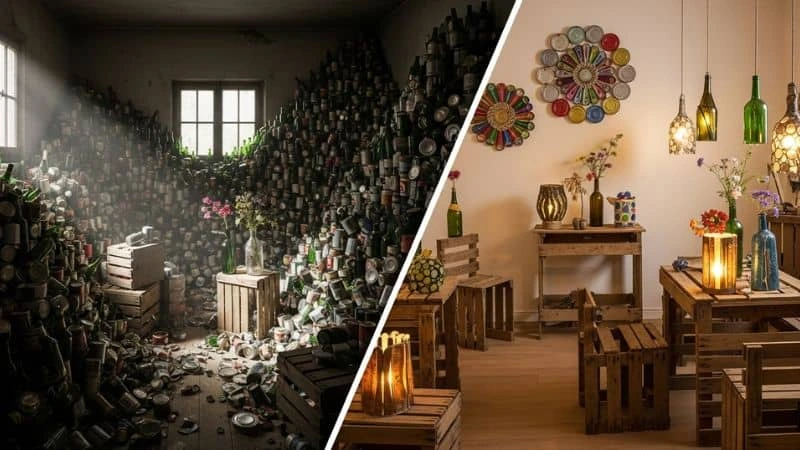 Decoração sustentável transformando materiais recicláveis em ambiente elegante
