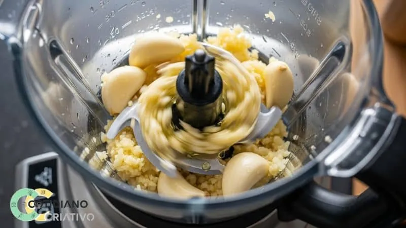 triturar alho no liquidificador – dica rápida de cozinha