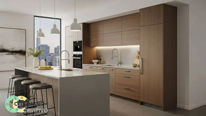 armários até o teto aproveitando espaço vertical na cozinha