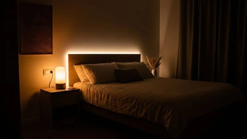  Iluminação indireta e aconchegante, um dos melhores truques de hotel para replicar em casa.