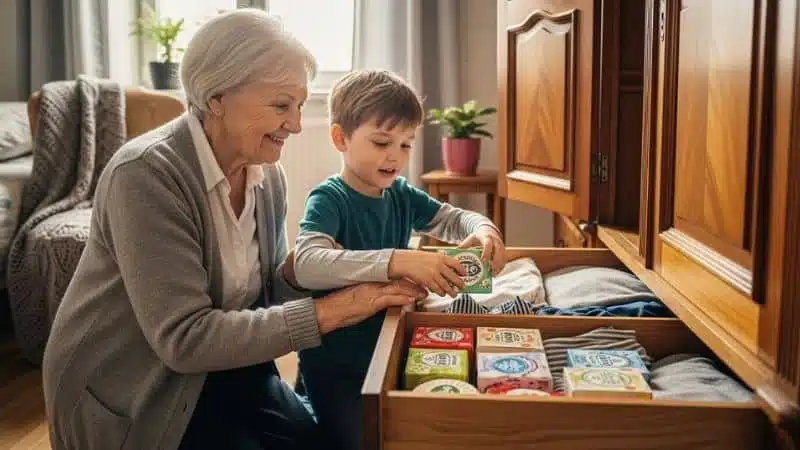 memória de avó guardando sabonete nas gavetas