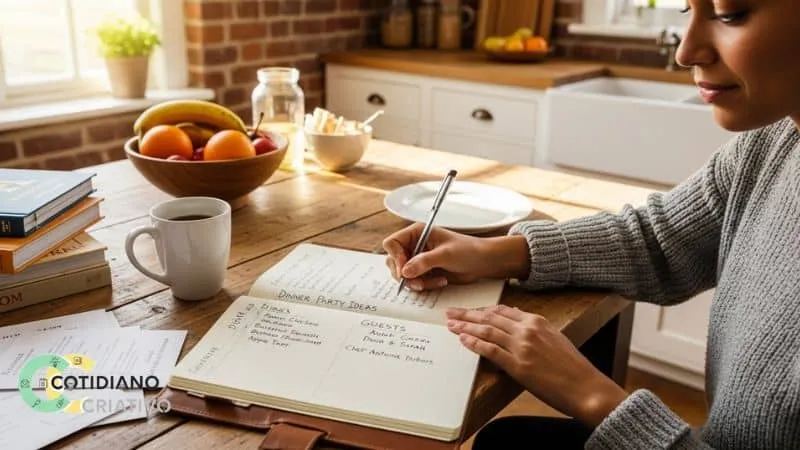planejando cardápio para 20 pessoas em caderno