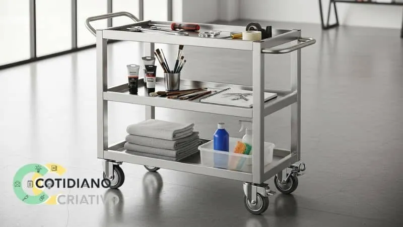 carrinho multiuso estreito com rodizios