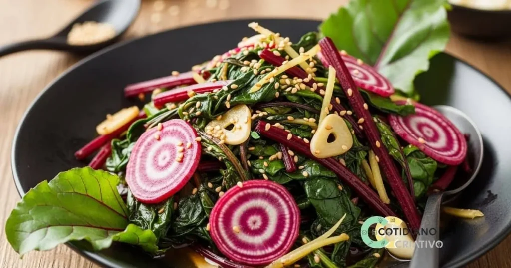 refogado de folhas de beterraba aproveitamento integral