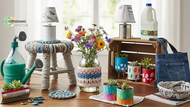 materiais domésticos que podem ser reaproveitados com upcycling