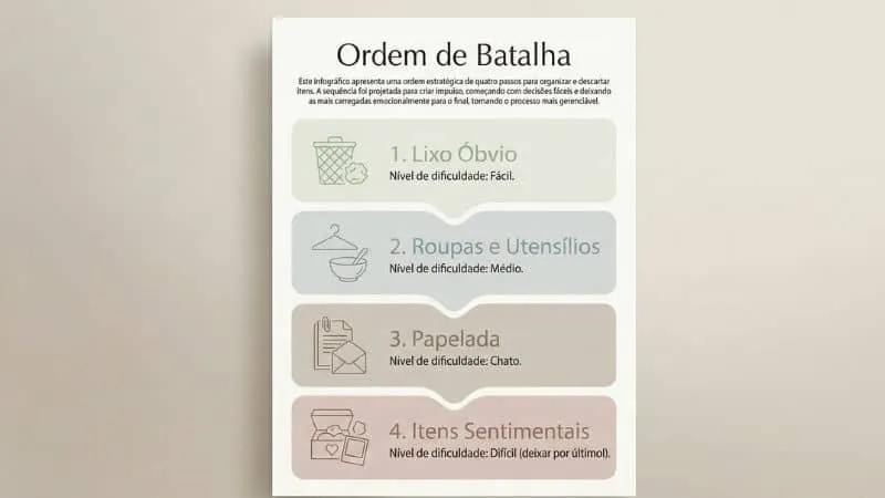 Um Checklist vertical chamado "Ordem de Batalha"