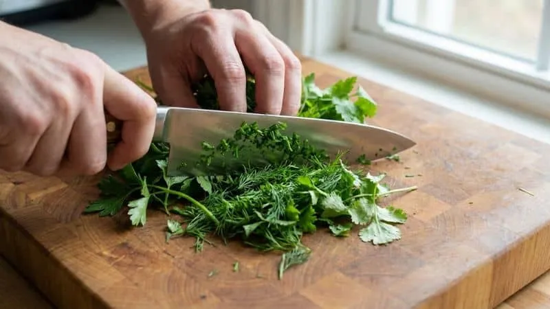 Manuseio seguro de facas na cozinha evitando acidentes e contaminação.