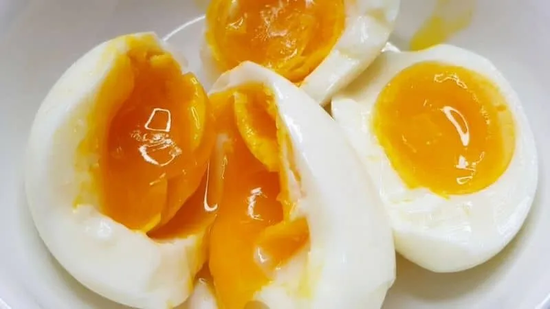 Pontos da gema em diferentes tempos de cozimento