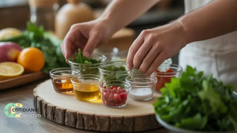 ingredientes organizados para receitas fáceis para quem nunca cozinhou