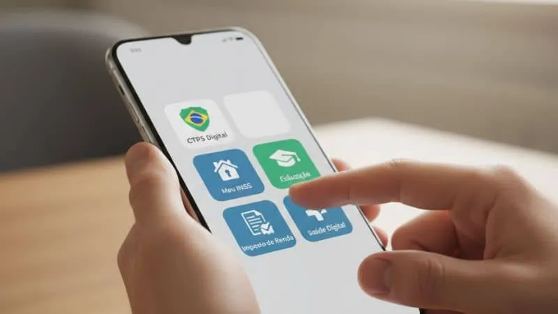 Close-up focado nas mãos de uma pessoa interagindo com a tela de um smartphone moderno